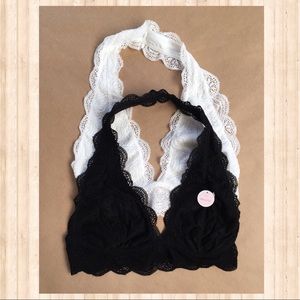 NWT Forever 21 Lace Halter Bralette pair